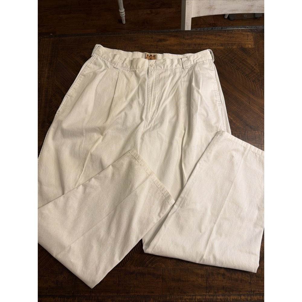 Canali Dress Pants Mens 36x31 White Cotton Pleated Baggy Trousers Italy Y2K